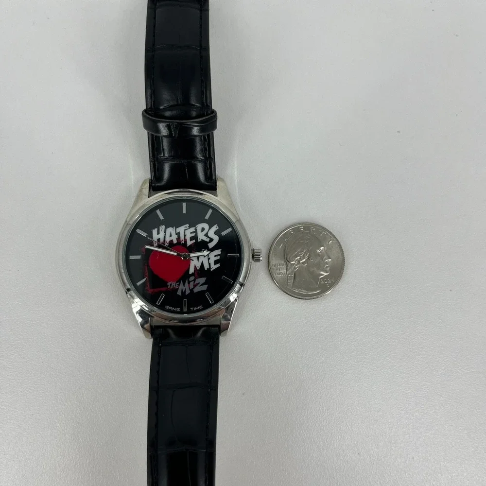 WWE The Miz Haters Love Me Watch Men's‎ Size Black Leather Band Game Time New